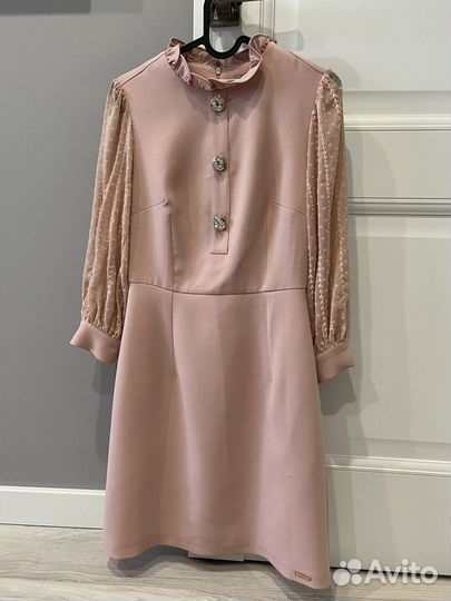 Платье женское пыльно-розовое на выход размер 44