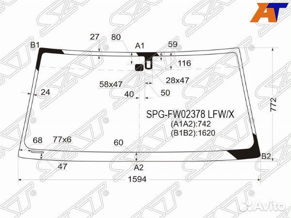 Стекло лобовое toyota land cruiser 100/105 1998-20