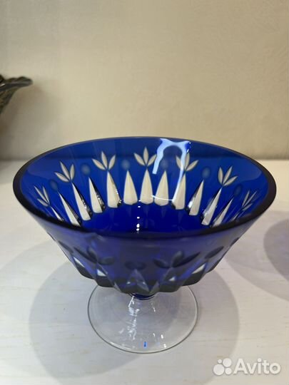 Конфетница синего и красного цвета СССР