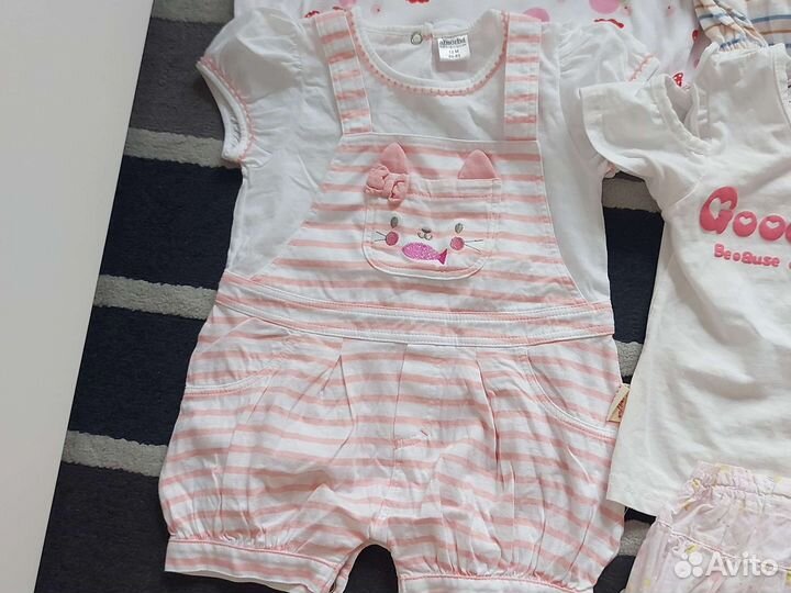 Пакетом:Платья, песочники 6-12-18м EnFant/Absorba