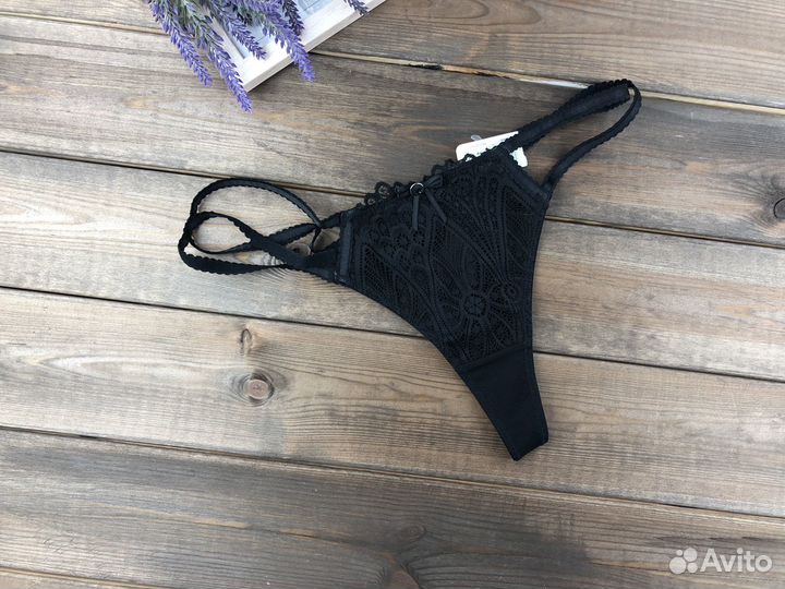 Трусы стринги черные Англия женские