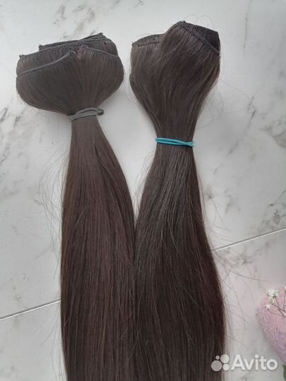 Волосы на клипсах натуральные