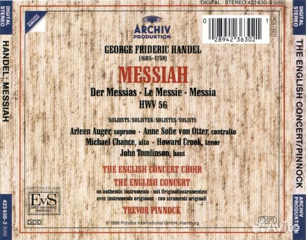 Handel Der Messias Pinnock (2 CD)