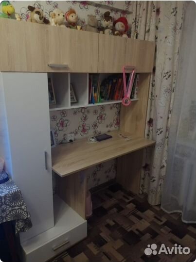 Письменный стол пкс-1 дуб сонома с белым глянцем