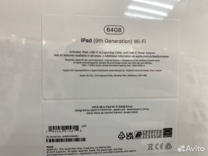 iPad 9 gen 64Gb wifi. Новый