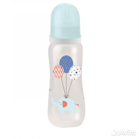 Бутылочка с силиконовой соской 250мл Шарики Слон