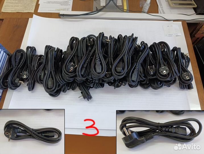 Кабель силовой компьютер - розетка 220V (10 шт.)