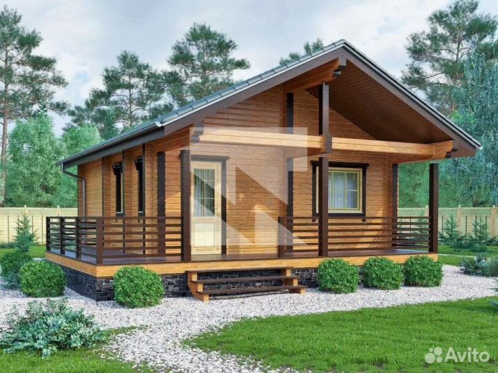 Каркасный Домик 8х6 с террасой