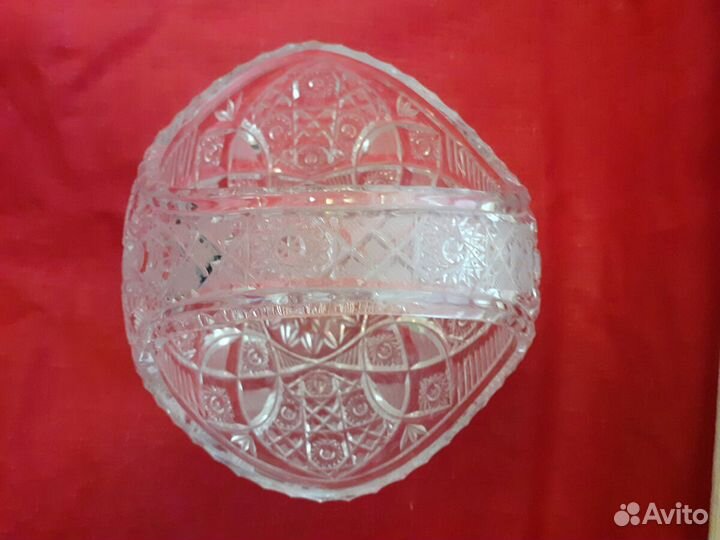 Хрустальная конфетница корзинка