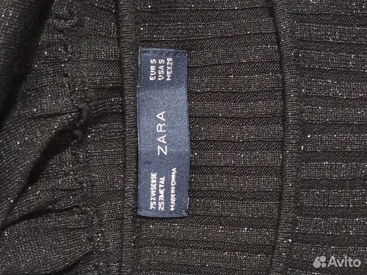 Новое чёрное платье с люрексом Zara