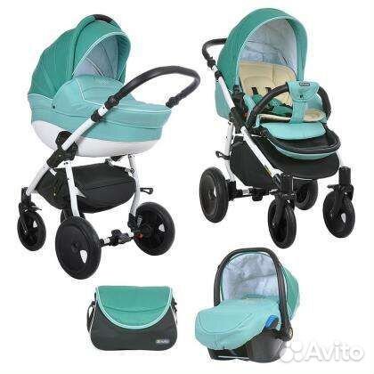 Коляска 3 в 1 тутис зиппи орбит в мятном цвете