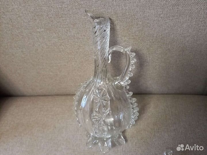 Винтажный хрустальный графин Лебедь