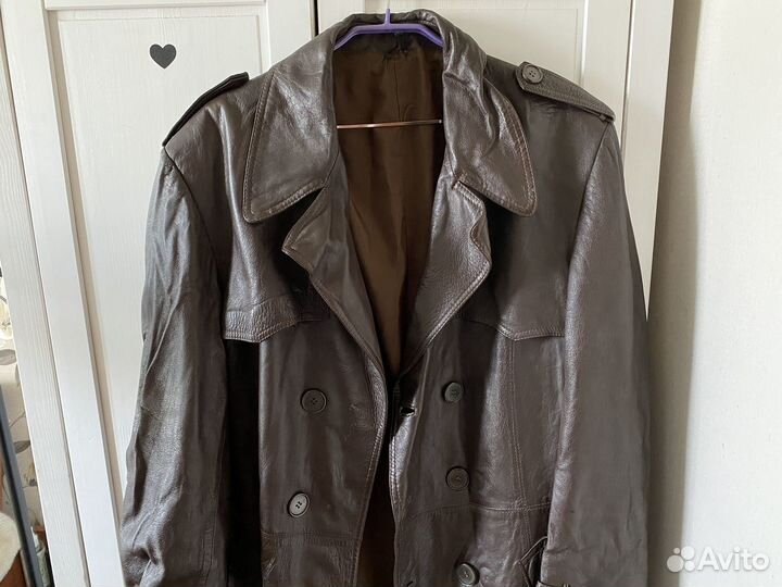 Плащ тренч кожаный