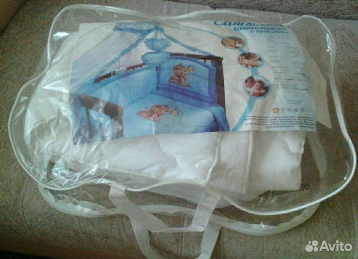 Детская кроватка+ ортопед.матрац+ комплект в крова