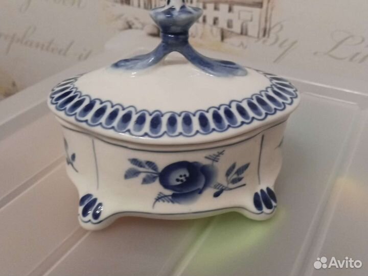 Туалетная коробочка Гжель СССР