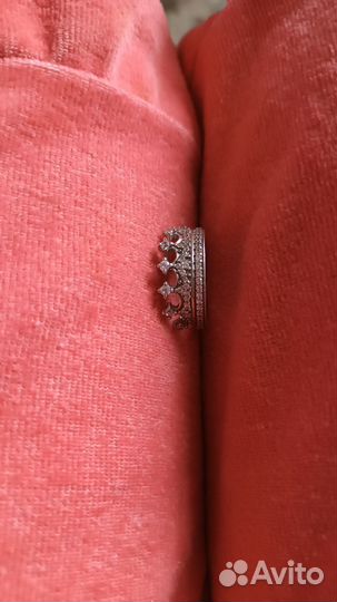 Серебряное кольцо корона