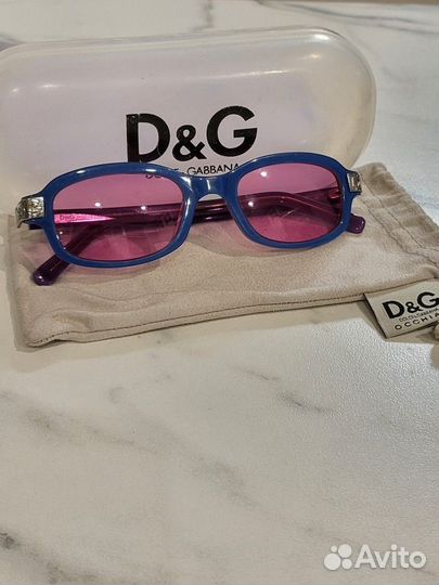 Очки Dolce Gabbana винтаж, розовые с голубым