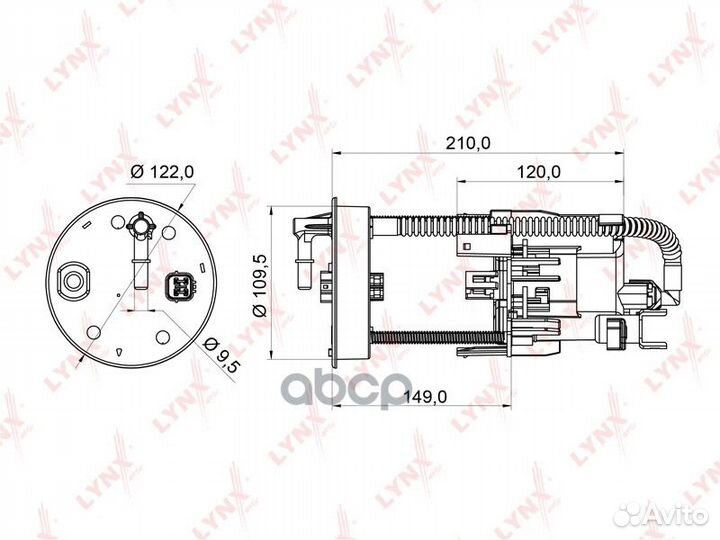 Фильтр топливный LF954M lynxauto