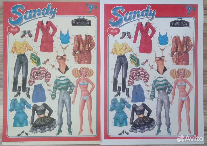 Бумажные куклы винтаж СССР из 90-х