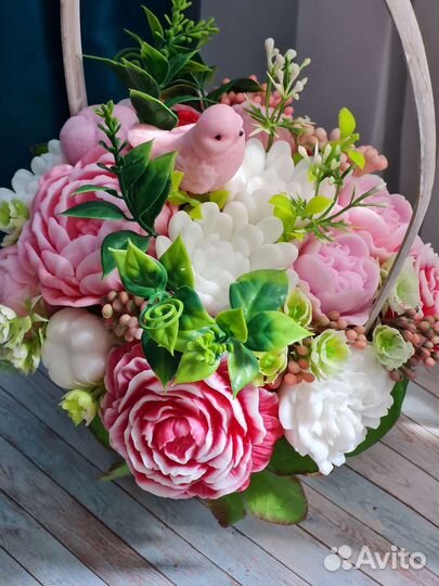 Букет пионов из мыла