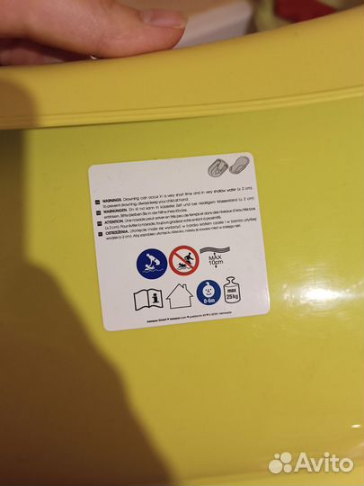 Ванночка с горкой + шапка + сиденье для купания