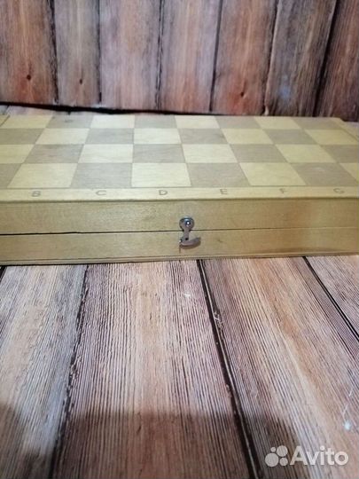 Шахматная доска с шахматами, деревянная, СССР