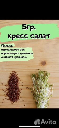 Семена микрозелени кресс салат