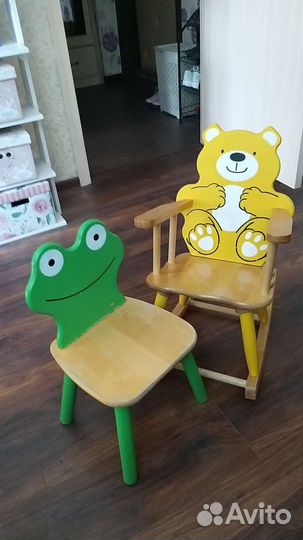 Кресло качалка и стул детские