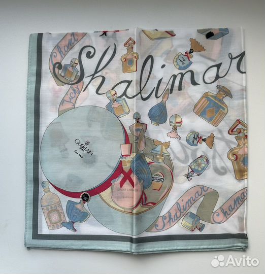 Guerlain платок хлопок голубой