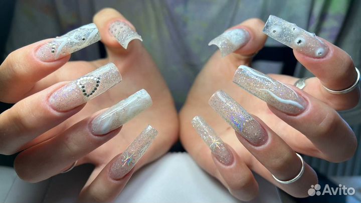 Маникюр наращивание ногтей