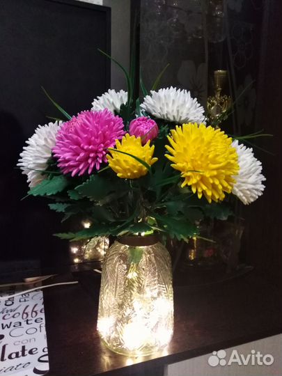 Настольные светильники-цветы ручной работы