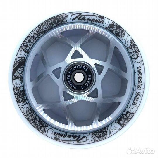 Колесо самокат Комета Атом Белый / Серый