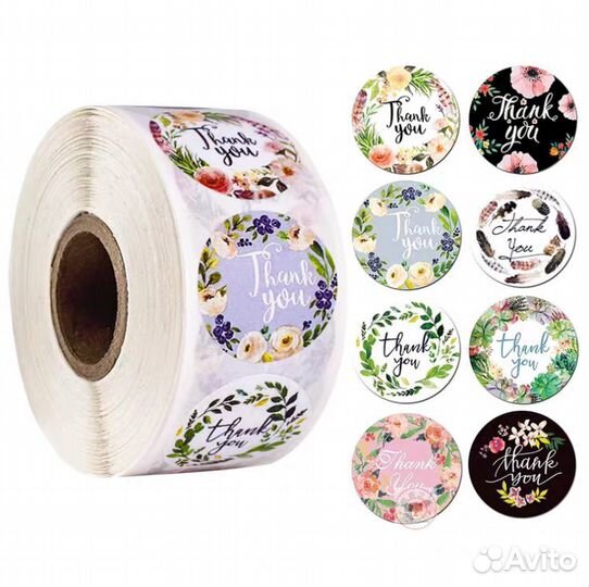 Самоклеящийся наклейки 500 штук Спасибо Thank you