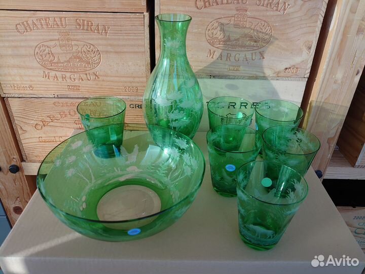 Набор хрустальной посуды Theresienthal (охота)