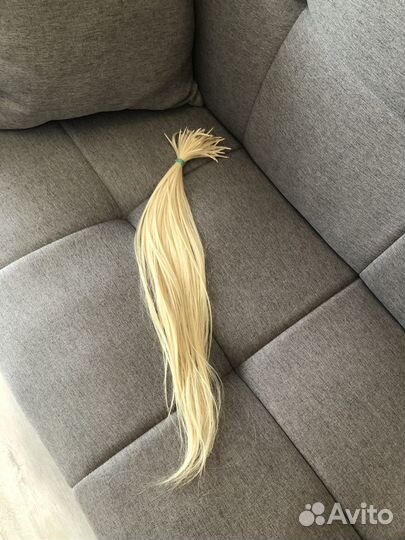 Волосы для наращивания б/у блонд 60 см