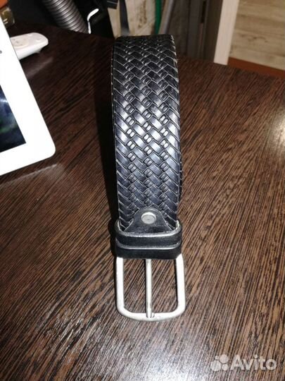 Ремень мужской кожаный, длина без пряжки 110см