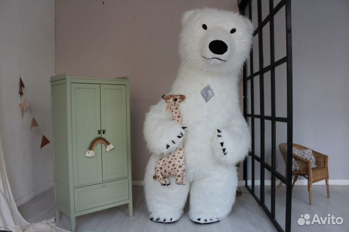 Костюмчик для аниматора белый мишка