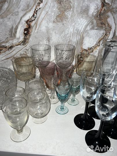 Фужеры из цветного стекла СССР