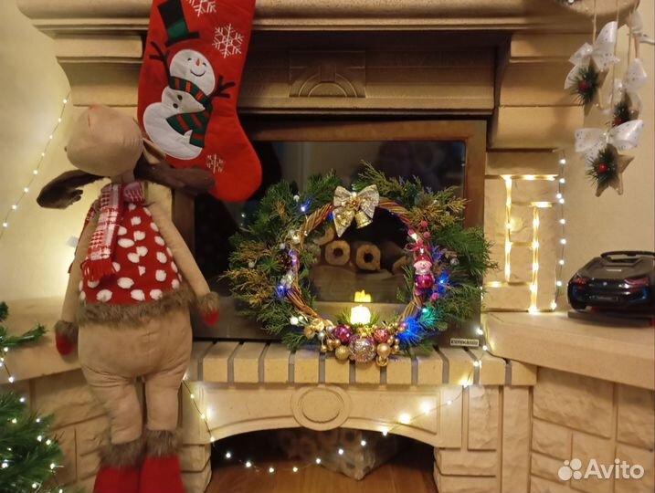 Новогодний венок ручной работы