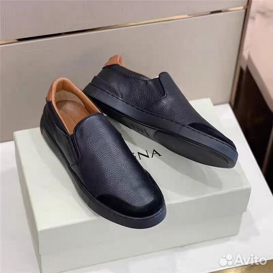 Слипоны Zegna, Кеды кожаные Zegna