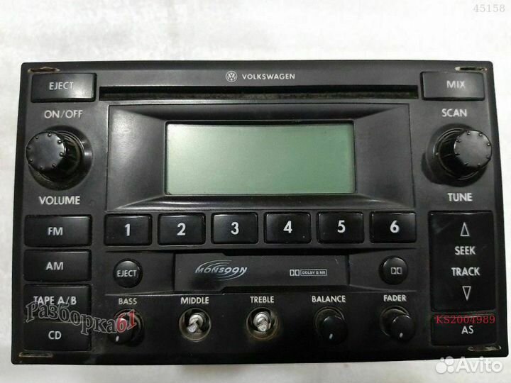Магнитола volkswagen passat B5. нет двух ручек
