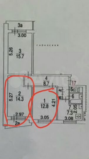 Комната 35,4 м² в 3-к., 7/9 эт.