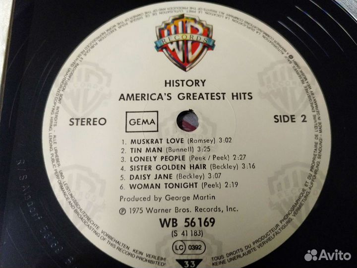 America History America's Greatest Hits винил