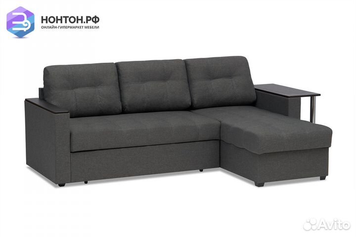Диван угловой дельфин Атланта серый