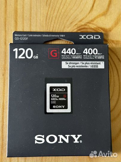 Карта памяти Sony XQD 120 гб, R/W 440/400 мб/с