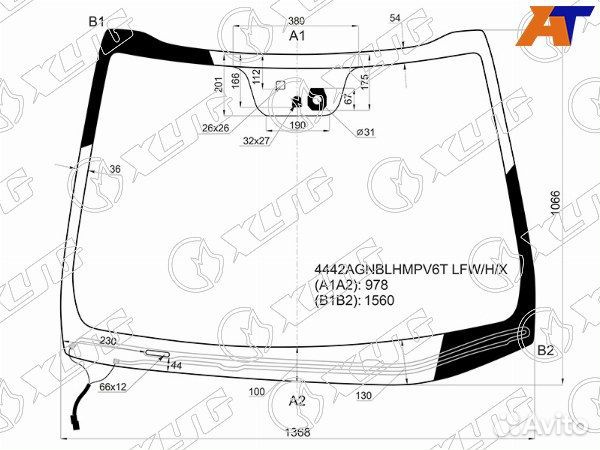 Стекло лобовое KIA ceed