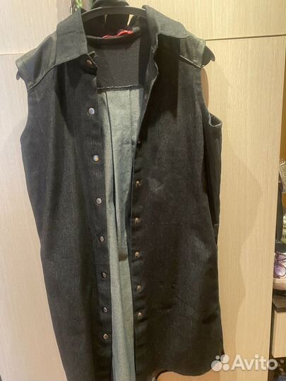 Плащ дождевик, платье джинса р 42