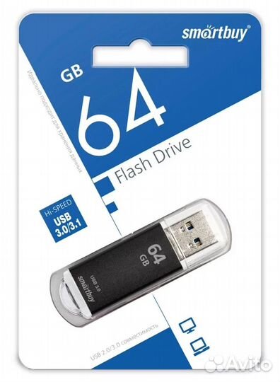 USB флешка 64Gb SmartBuy V-Cut black USB 3.0