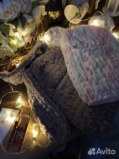 Балаклава вязанная плюшевая