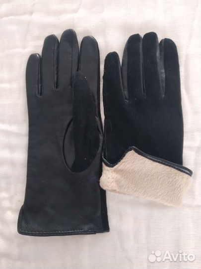 Перчатки женские кожаные